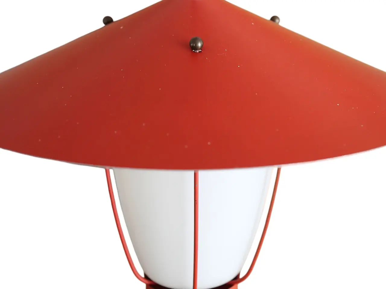 Billede 3 - Mid-Century loftslampe i glas, metal og messing