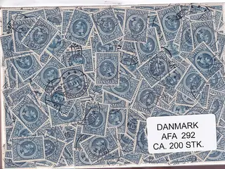 Danmark 200 stk Afa nr.292 Stemplet/ustemplet