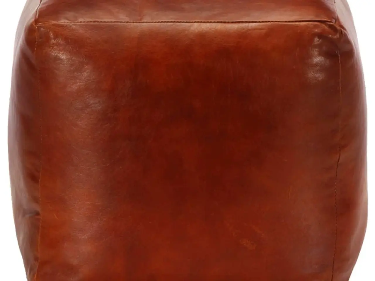 Billede 3 - Puf 40 × 40 × 40 cm i ægte gedeskind - gyldenbrun