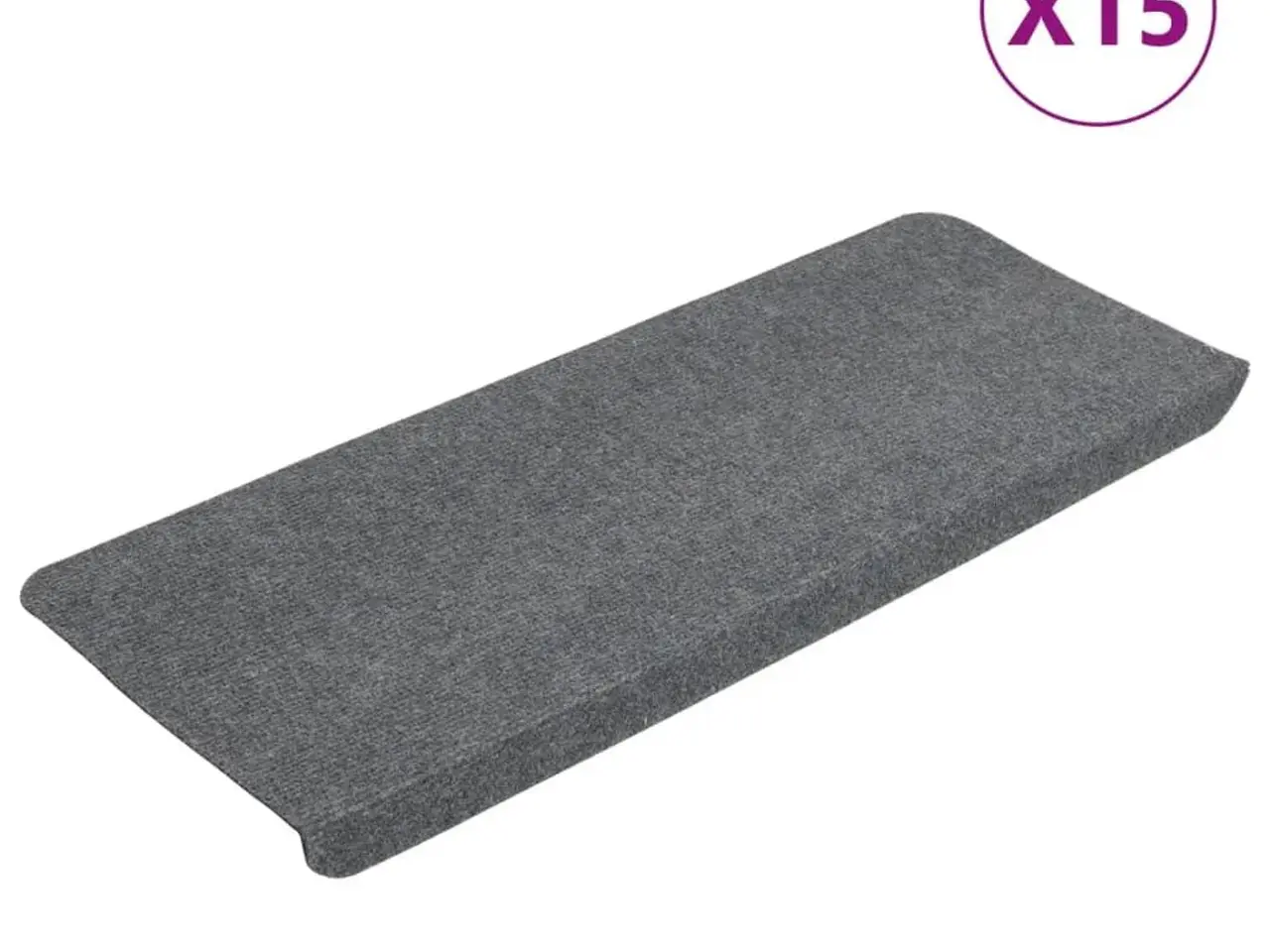 Billede 2 - Selvklæbende trappemåtter - 15 stk. 65 × 24,5 × 3,5 cm, grå