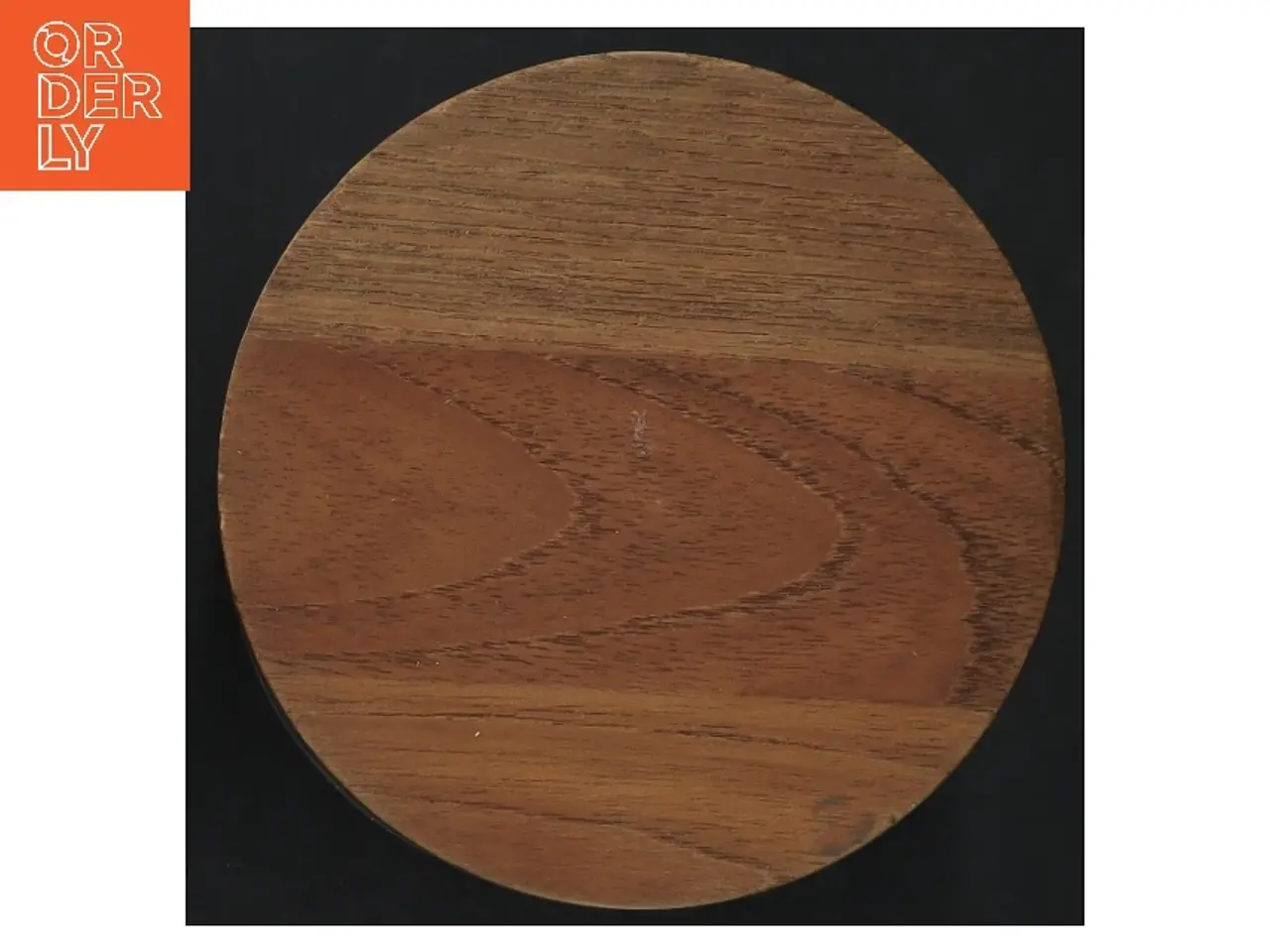 Billede 3 - Keramik tebeholder med trælåg (str. H. 13 cm. ø. 11,5 cm)