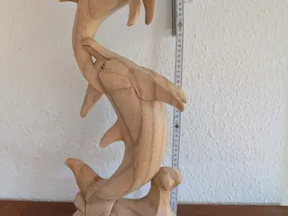 Udskåret træ delfin figur 