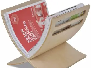 Stående magasinholder træ naturfarvet