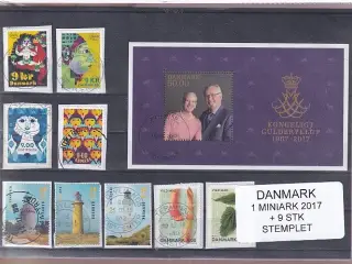 Danmark - Miniark 1902 A (2017) + enkeltmærker - Stemplet