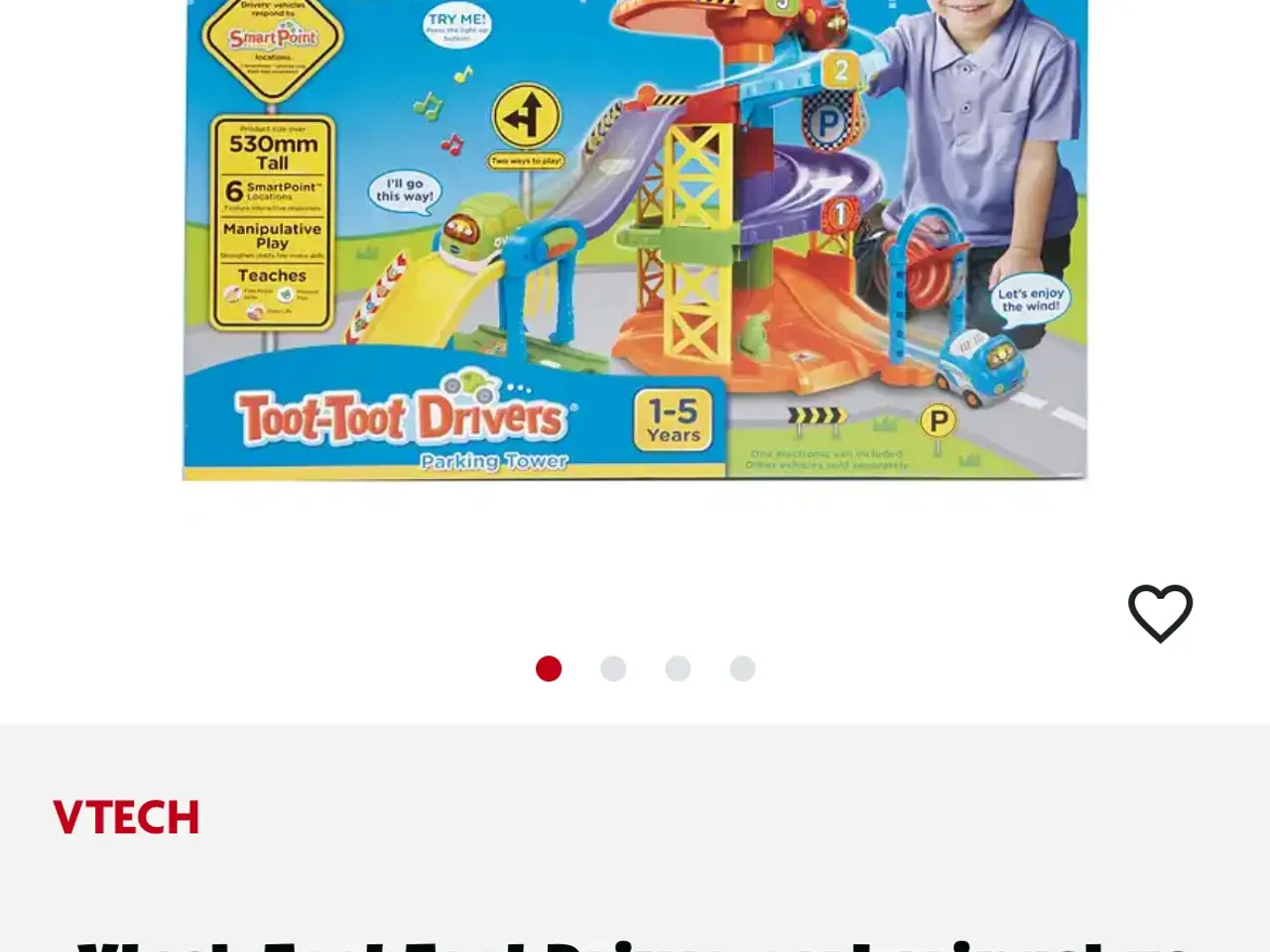 Billede 1 - Vtech parkeringshus + 4 ekstra biler