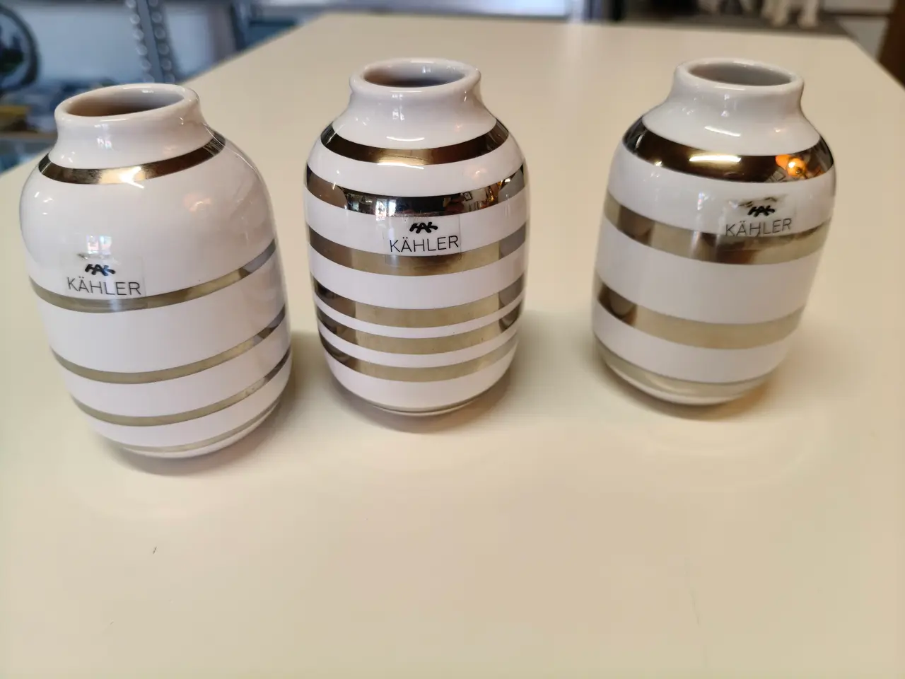 Billede 2 - kähler sølv vaser mini 8,5 cm uden skader.