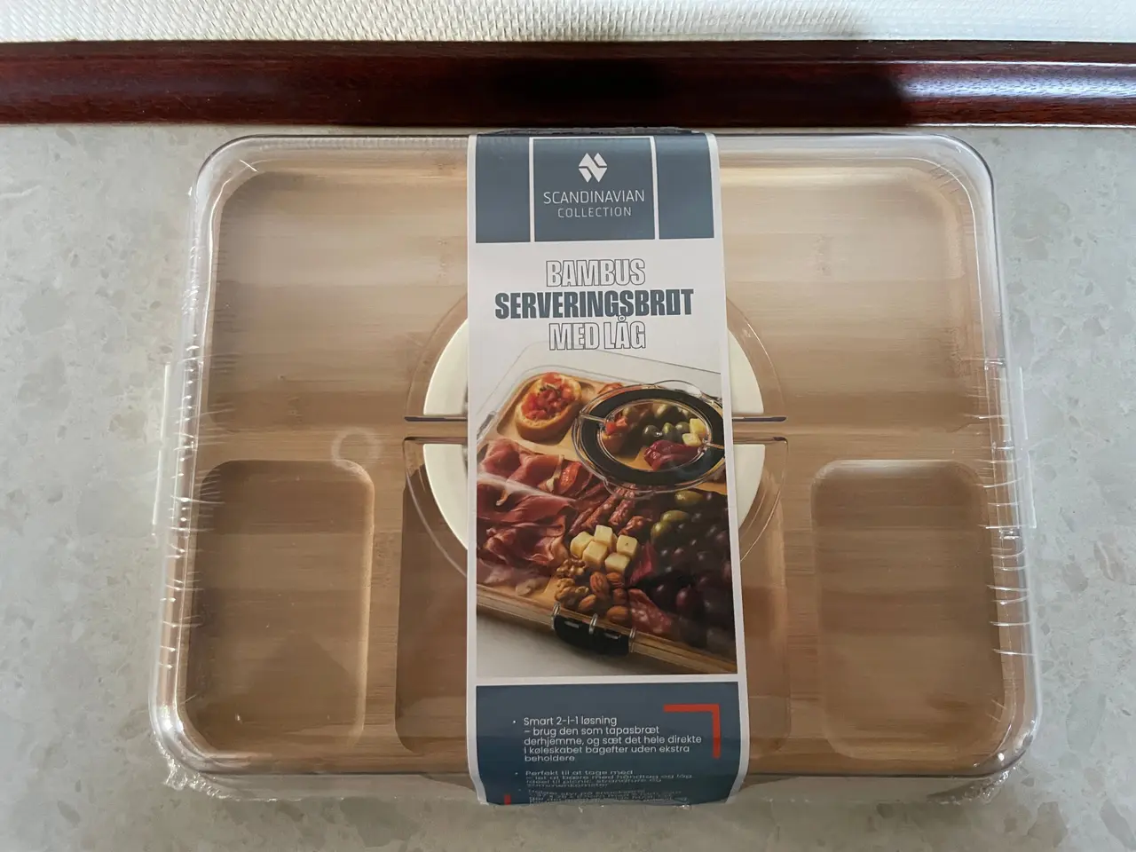 Billede 1 - Bambus serveringsbræt med låg