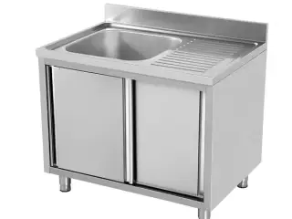 Stålbord med vask - B1200 x D700 x H850 mm