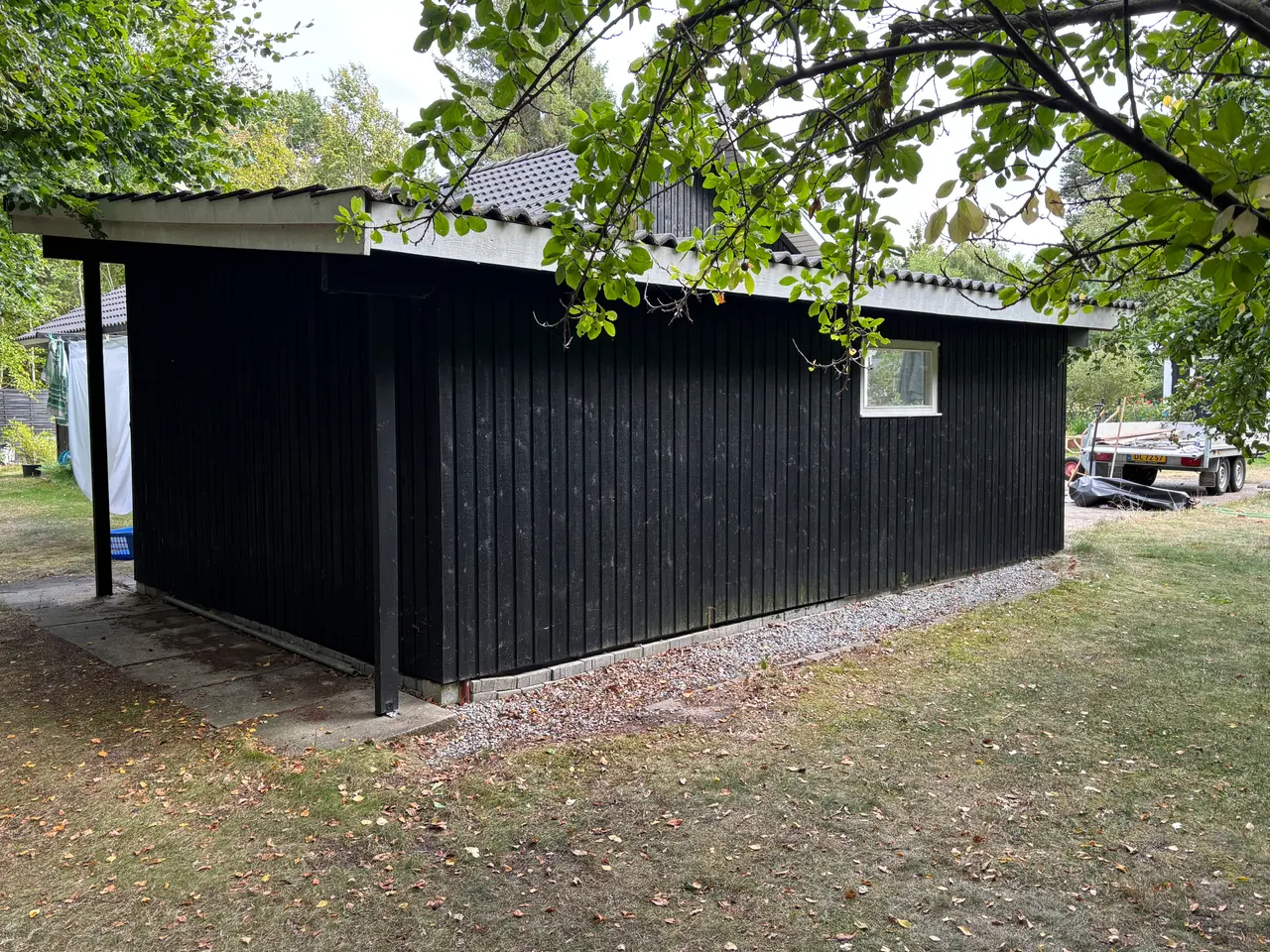 Billede 3 - Carport i træ med tag af beton tegl