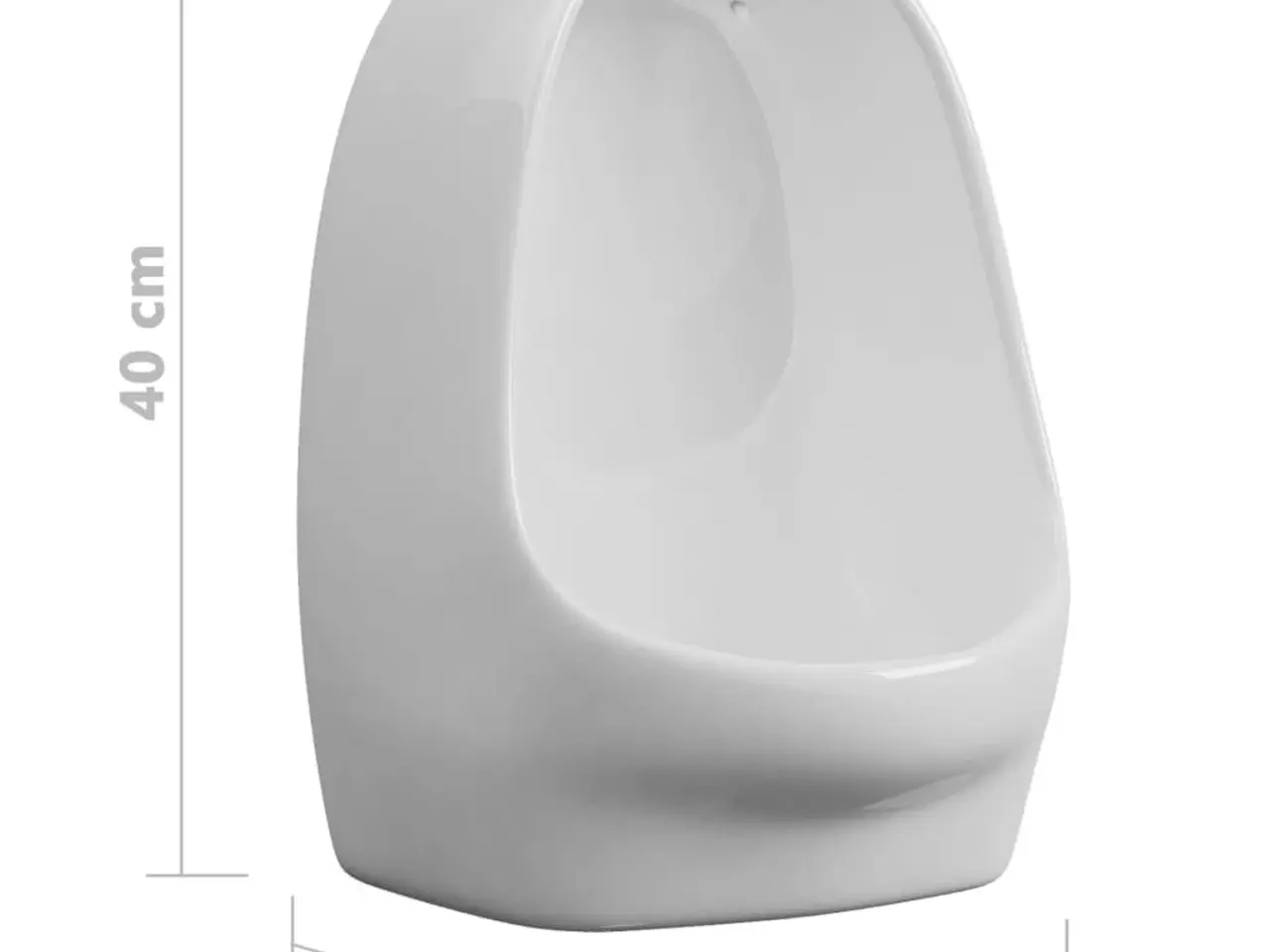 Billede 7 - Væghængt urinal med skylleventil i keramik - hvid