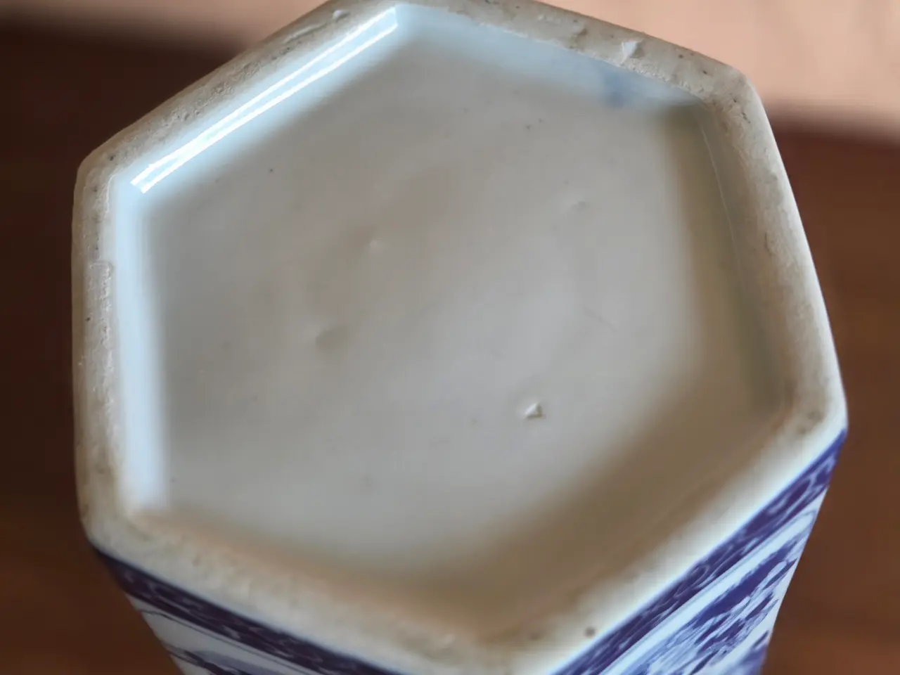 Billede 6 - Blå/hvid "kinesisk" krukke med låg, ca. 21 cm.
