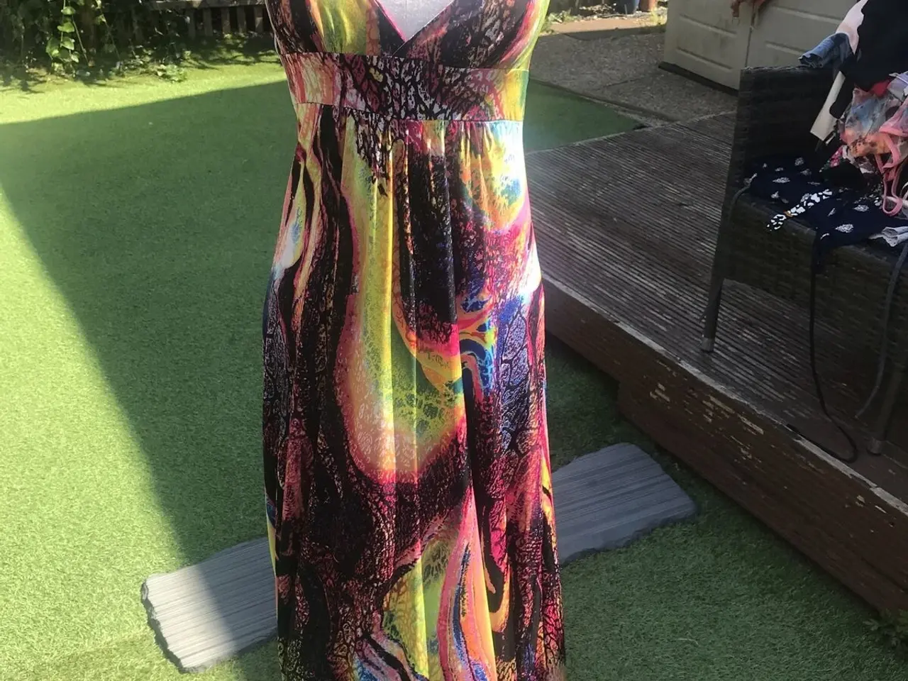 Billede 1 - maxi-lang M. Tropisk print Størrelse: 38/40-Medium