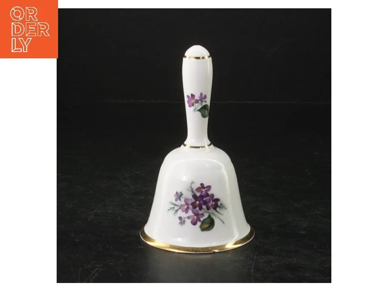 Billede 2 - Porcelænsklokke med violmotiv fra Countess