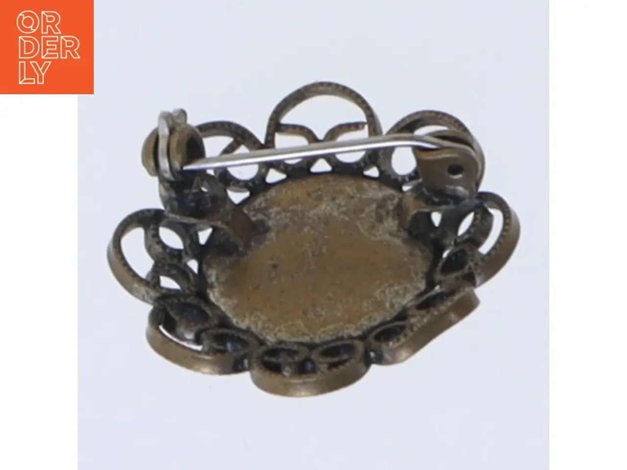 Billede 3 - Vintage broche med rød sten (str. 3 cm)