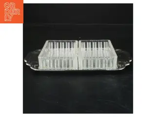 Glas skålesæt med bakke (str. 23x15 cm)