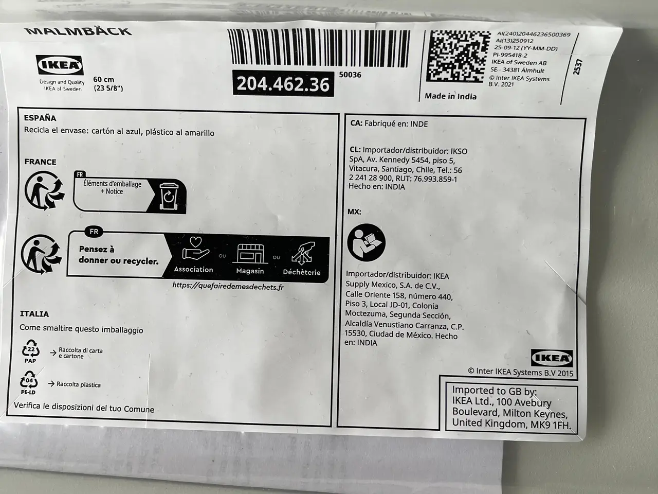 Billede 2 - Hvid Malmbäck hylde 60 cm fra IKEA