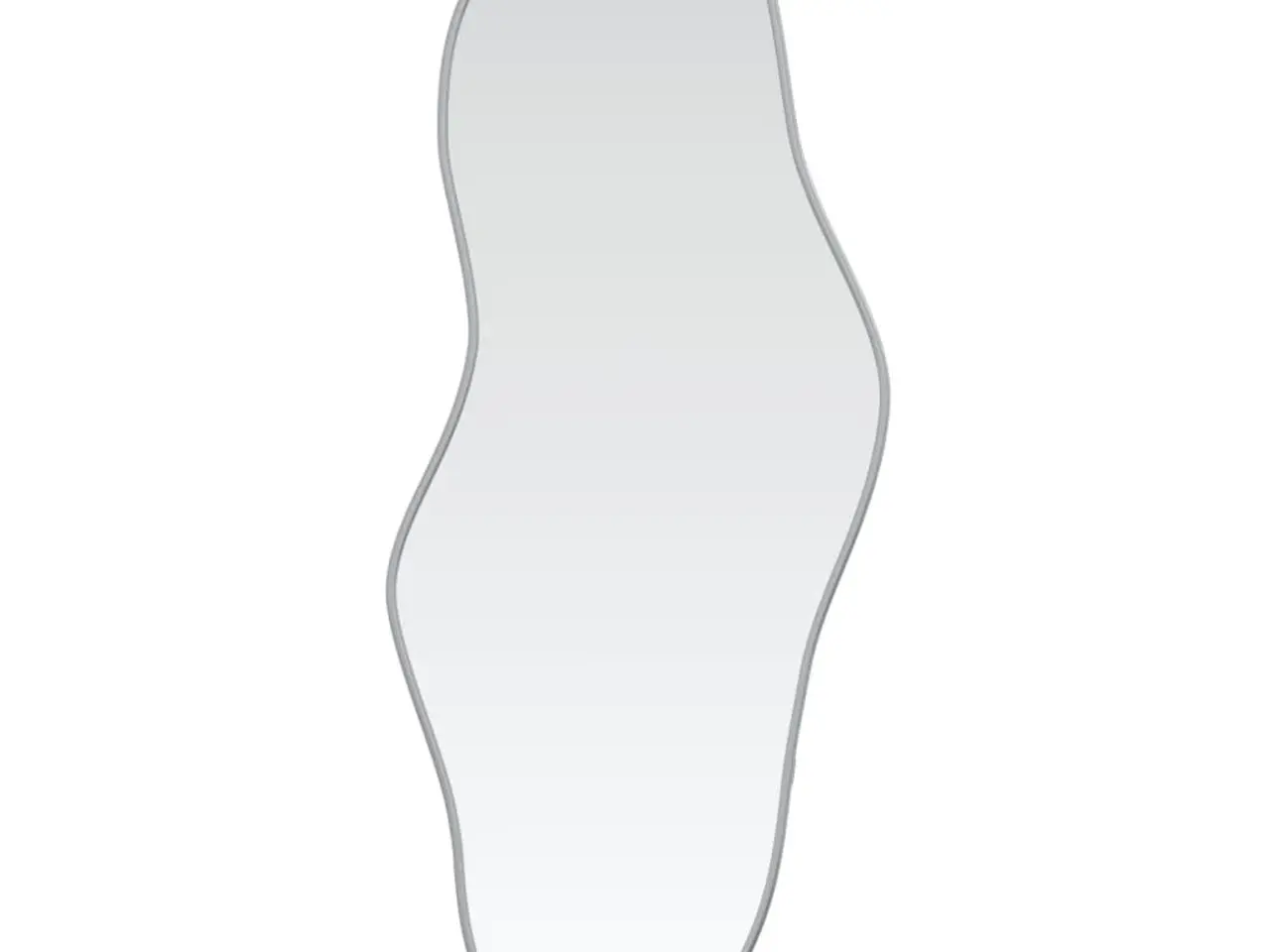 Billede 2 - Vægspejl 80 × 35 cm - sølvfarvet, organisk form