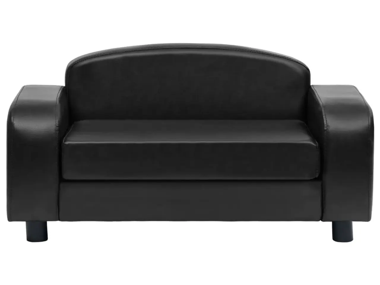 Billede 3 - Hundesofa i kunstlæder - sort, 80 x 50 x 40 cm