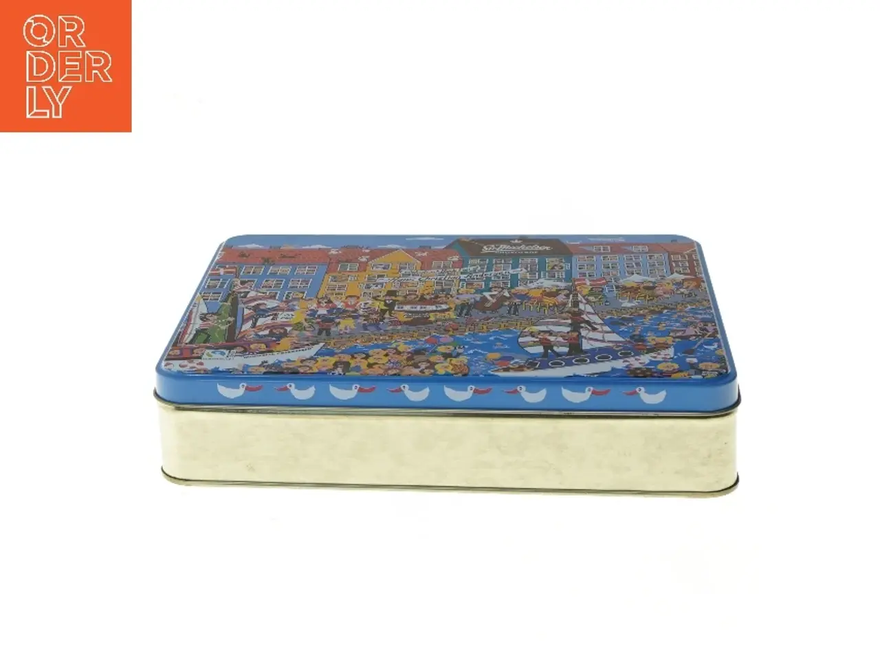 Billede 2 - Dekorativ metalæske med H.C. Andersen motiv (str. 25,5x21,5x5,5 cm)