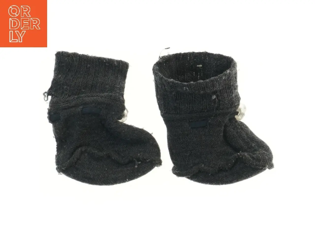 Billede 2 - Grå babysutsko med elastisk lukning (str. 10x10 cm)