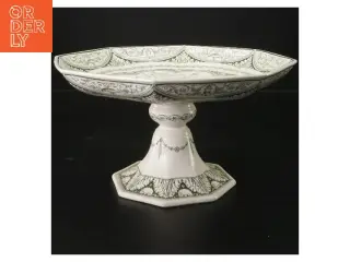 Dekoreret keramisk kagefad (str. 23,5x14 cm)