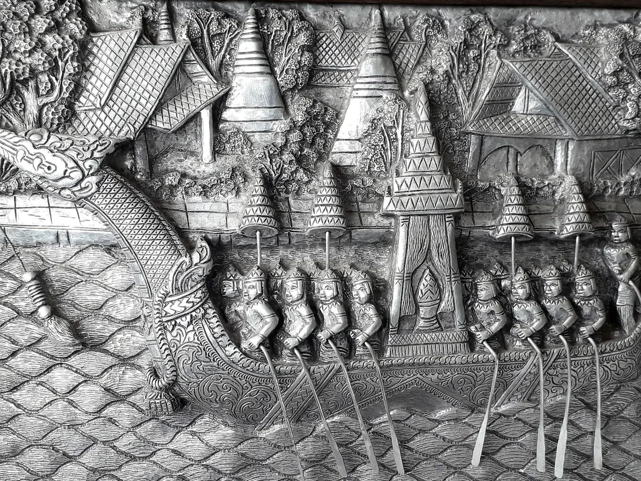 Billede 4 - Vintage Thailand handlavet 3d billede ca. 27x37 cm