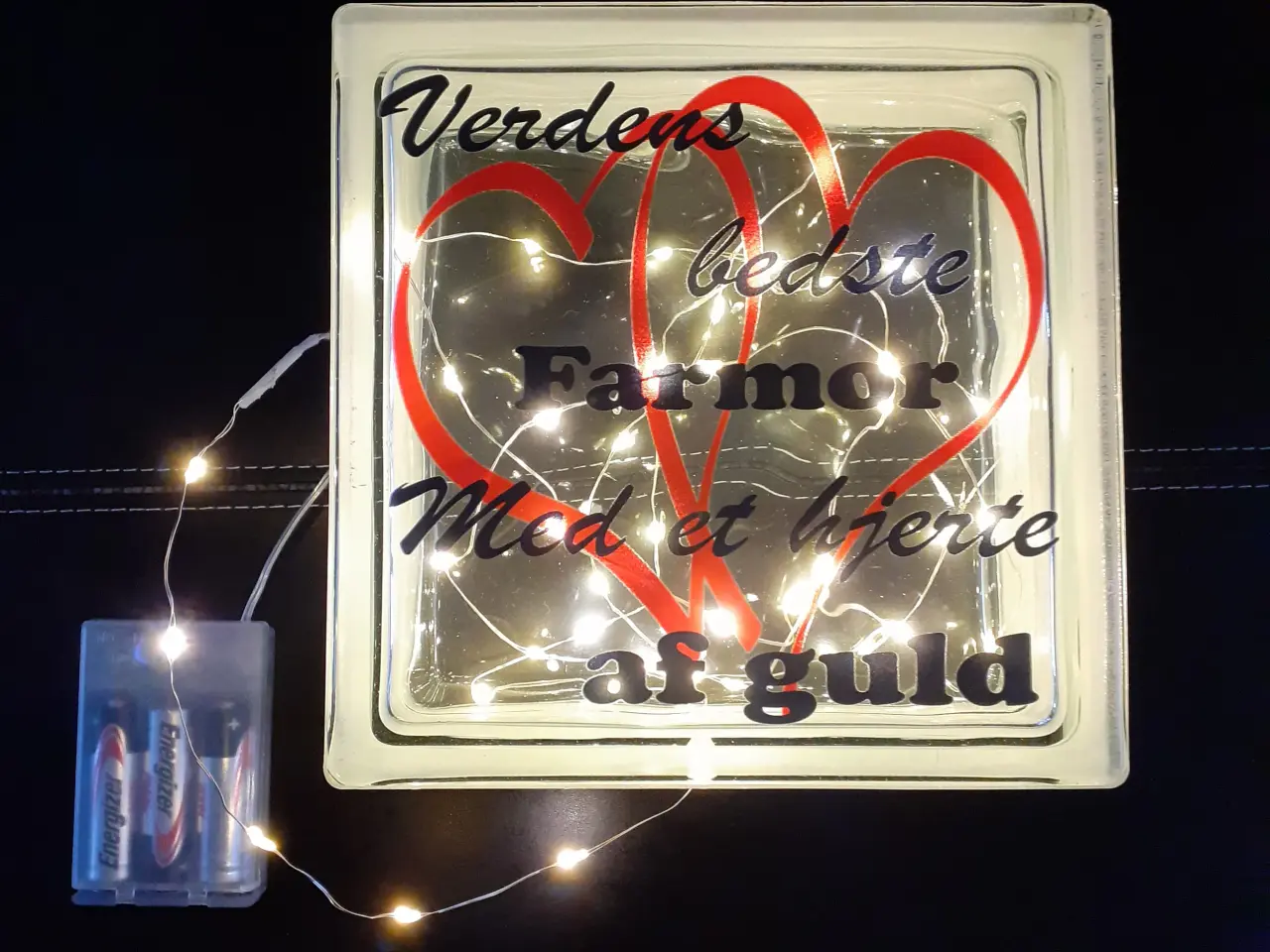 Billede 1 - Glas pynt med lys