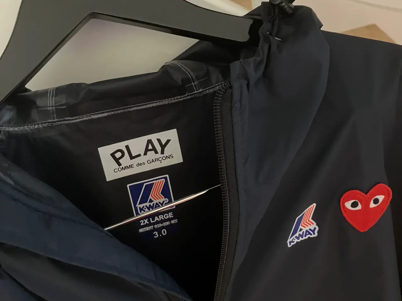 Billede 3 - K-WAY HOODIE FULL ZIP NAVY COMME DES GARÇONS PLAY