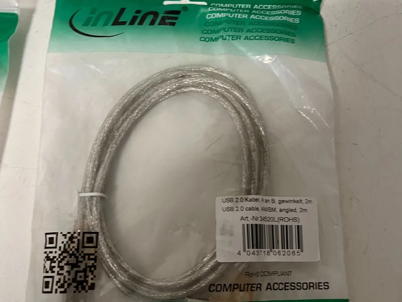 Billede 7 - parti of 2x InLine USB 2.0 kabel AM to BM Angled