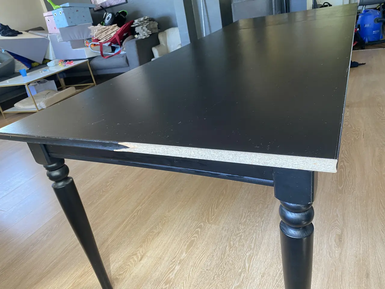 Billede 3 - Sort spise bord med plade fra IKEA