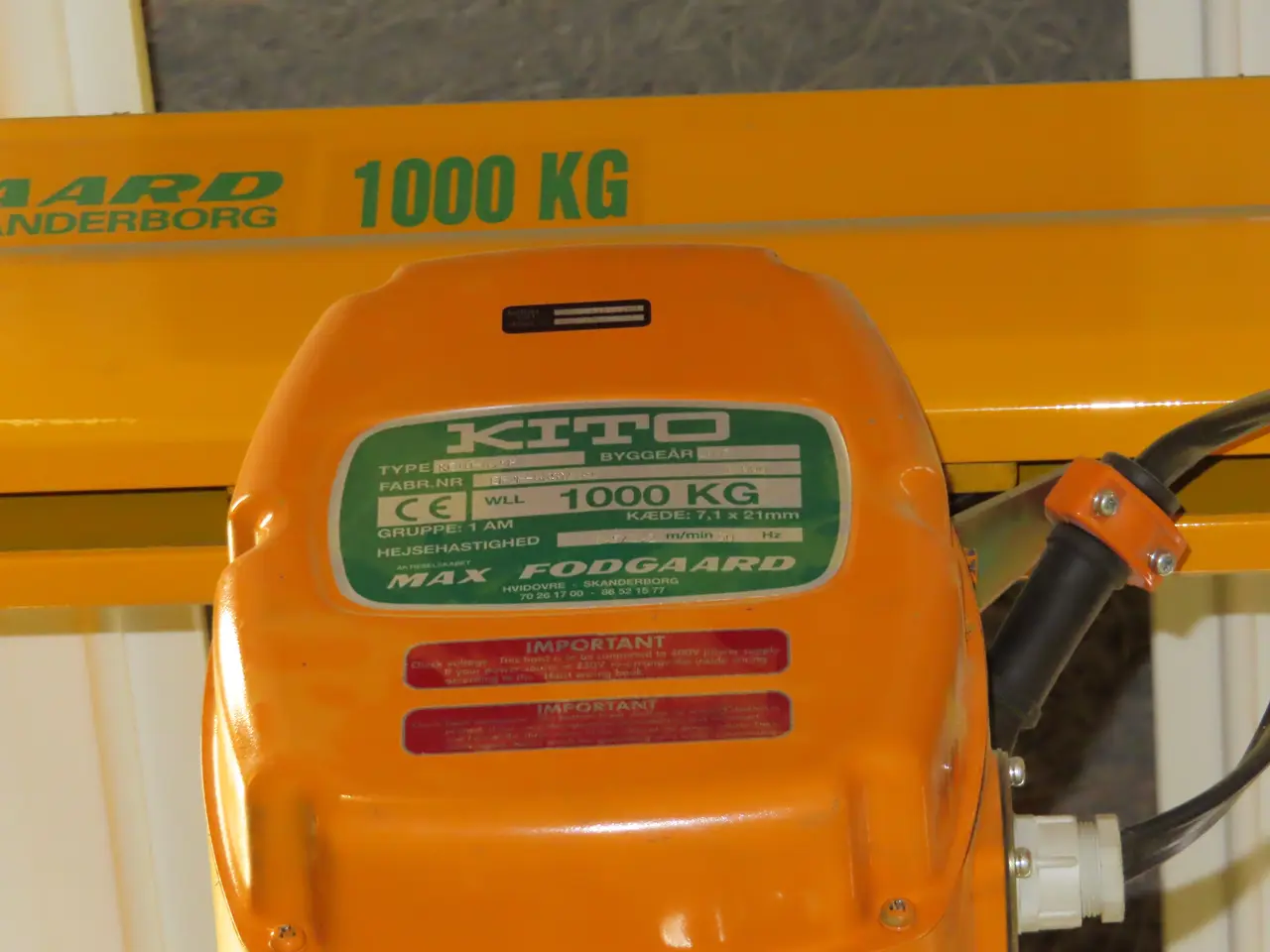 Billede 5 - Traverskran med elkædetalje KITO 1000 Kg