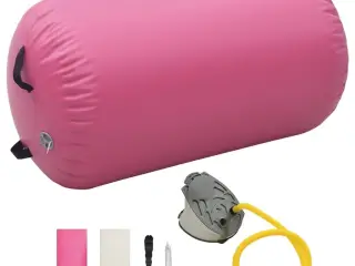 Oppustelig gymnastikrulle med pumpe 100x60 cm PVC lyserød