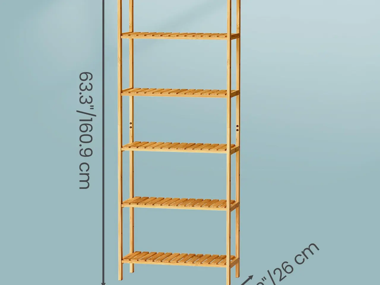 Billede 3 - Opbevaringsreol i bambus med 6 hylder - naturbeige