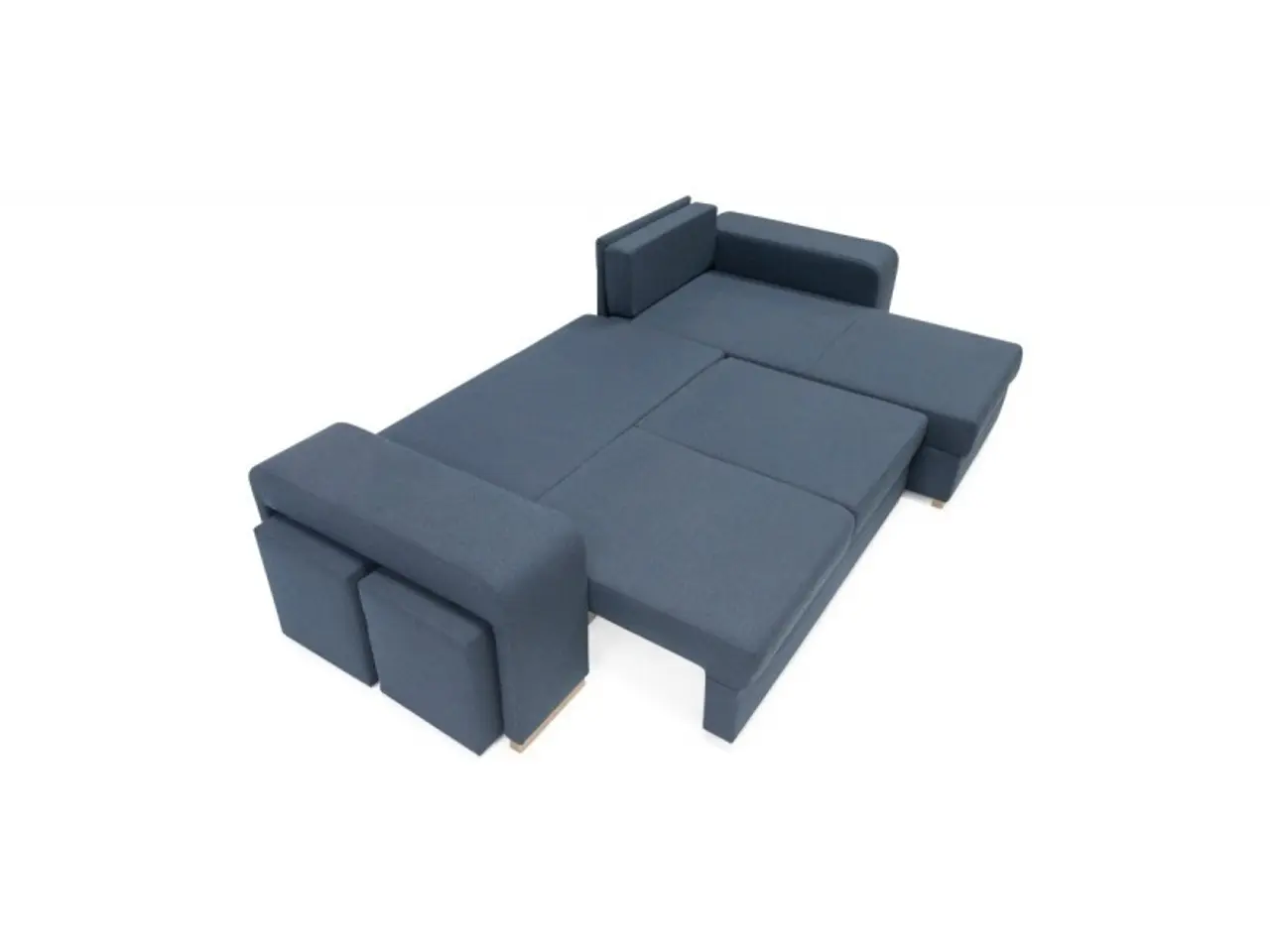 Billede 2 - Mark vendbar sovesofa m. puffer - Blå Inari 80