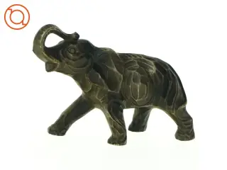 Bronzefarvet elefantfigur (str. 15 x 9 cm)