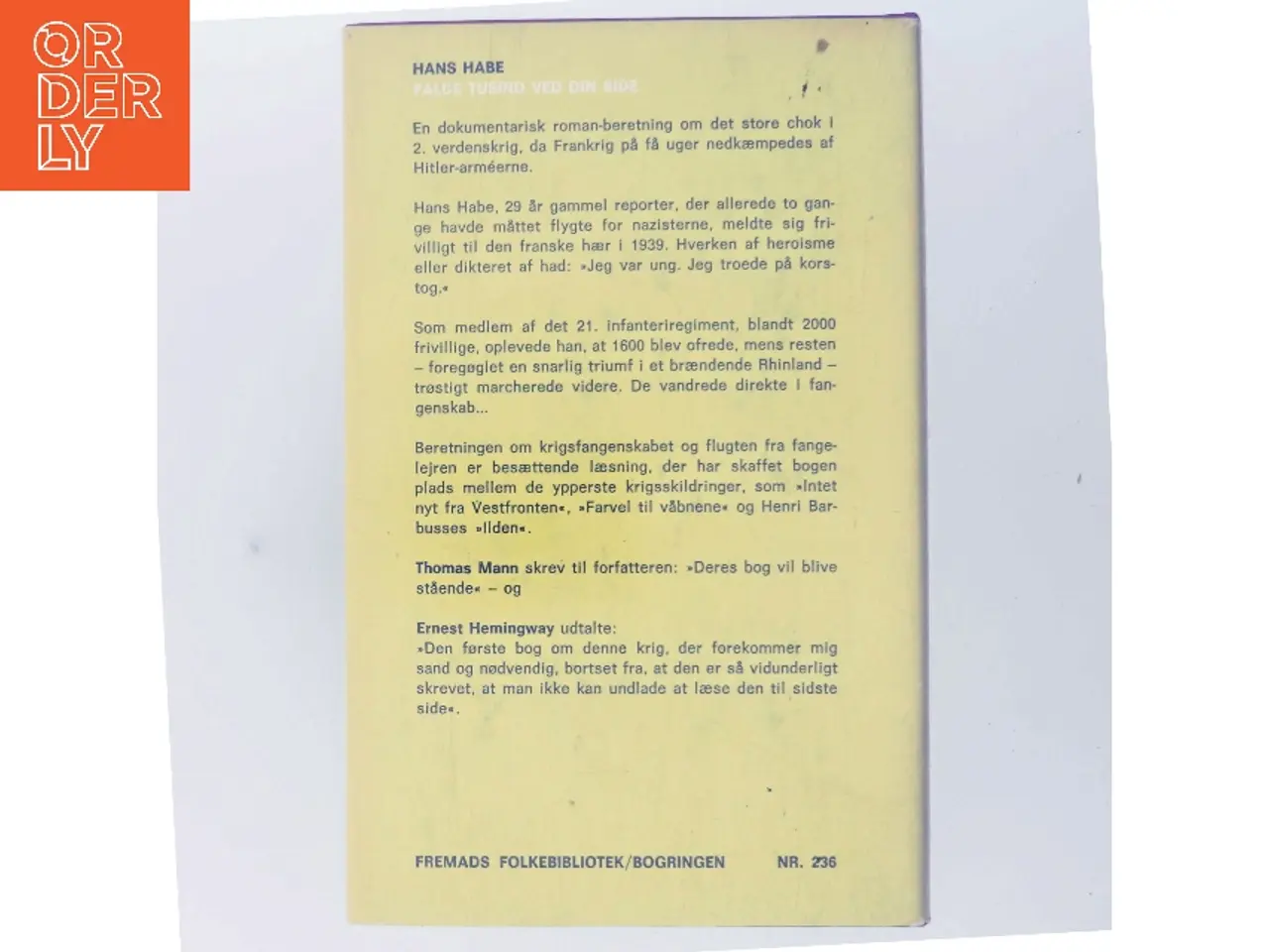 Billede 3 - Falde tusind ved din side af Hans Habe (Bog)