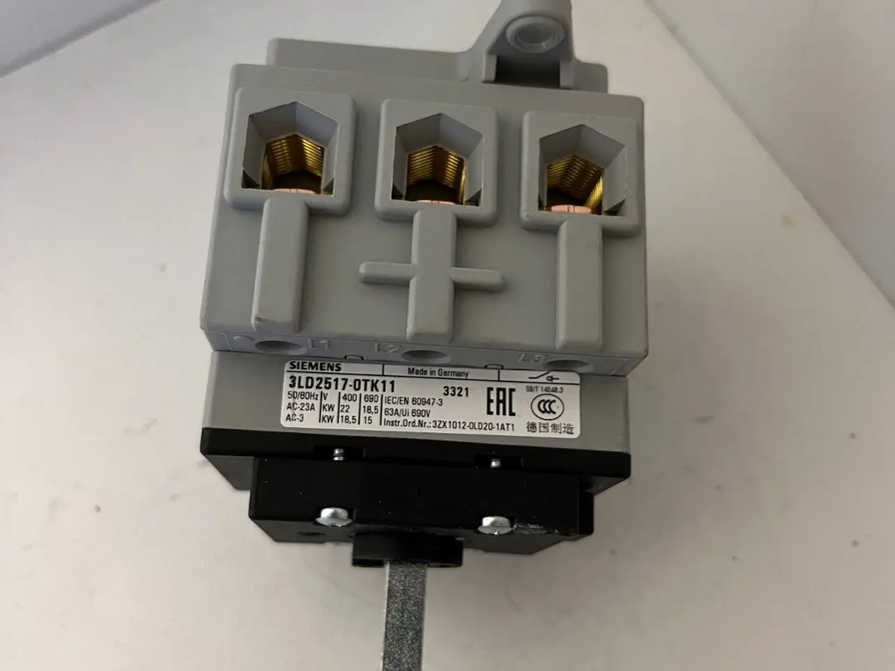Billede 3 - Siemens 3LD2517-0TK11 Disconnect kontakt 20A 50/60