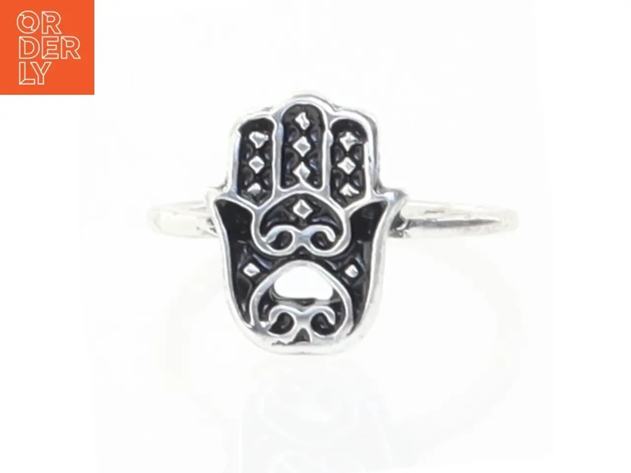 Billede 1 - Sølvring med Hamsa-hånd (str. 47 mm)