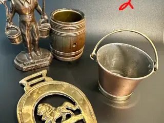 Vintage genstande af bronze, messing og kobber