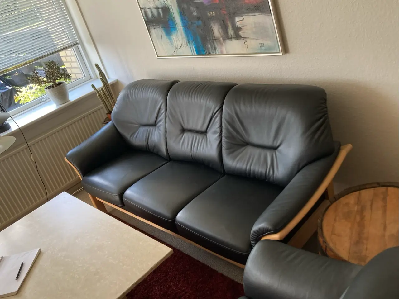 Billede 1 - Læder sofa-sæt