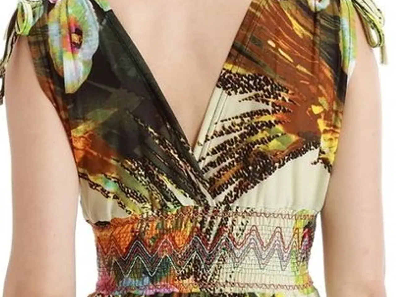 Billede 3 - Maxi med elegant blomster, påfugle print/str: XL/L