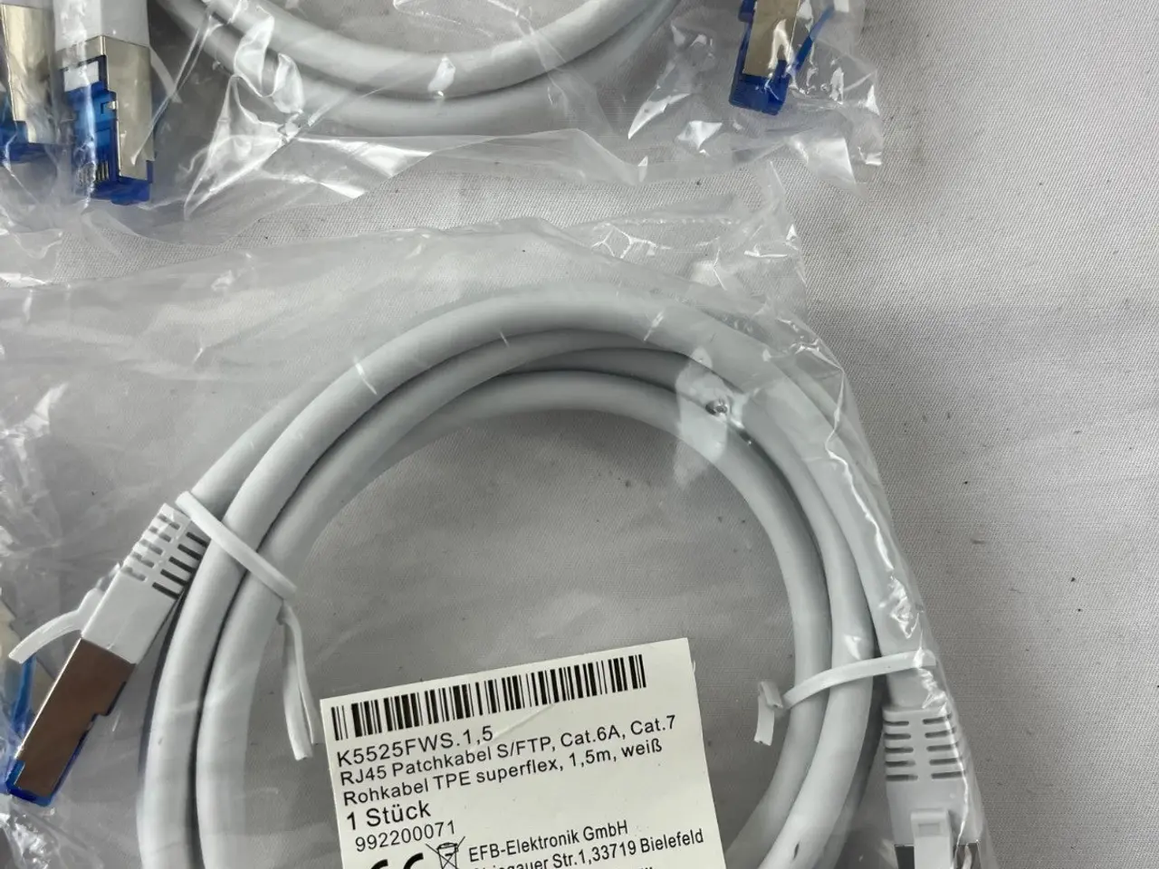 Billede 6 - 4x EFB K5525FWS Cat.6A S/FTP Patch kabel 1.5m 10