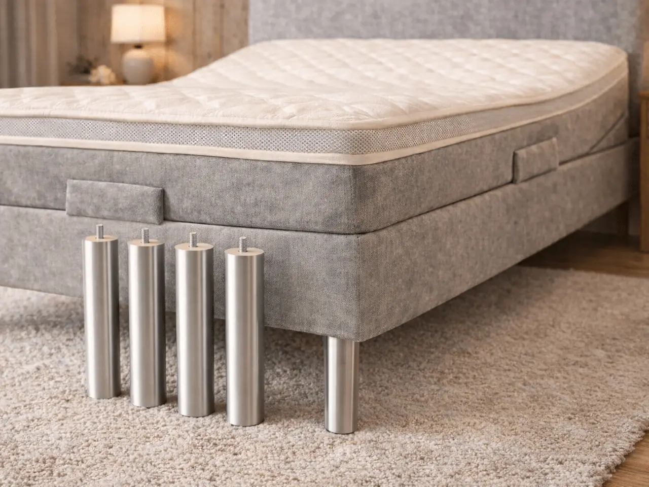Billede 7 - Boxbed – Sengeben / Sofaben i børstet stål, H 15 c