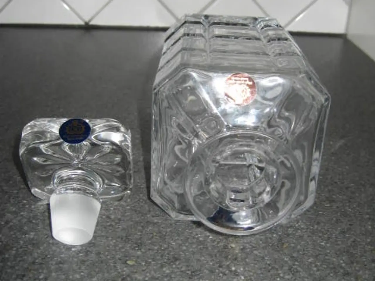 Billede 3 - Glas karaffel faset slebet med prop