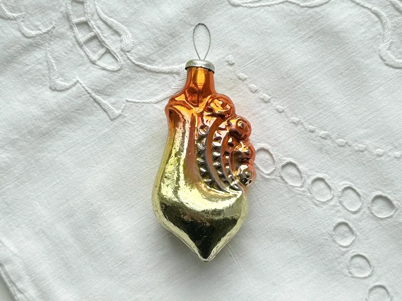 Billede 1 - Vintage glaspynt, hane, orange