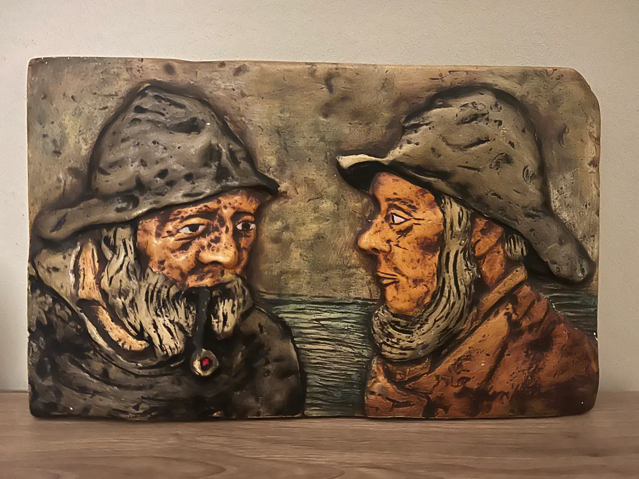 Billede 1 - Flot gammelt keramik relief