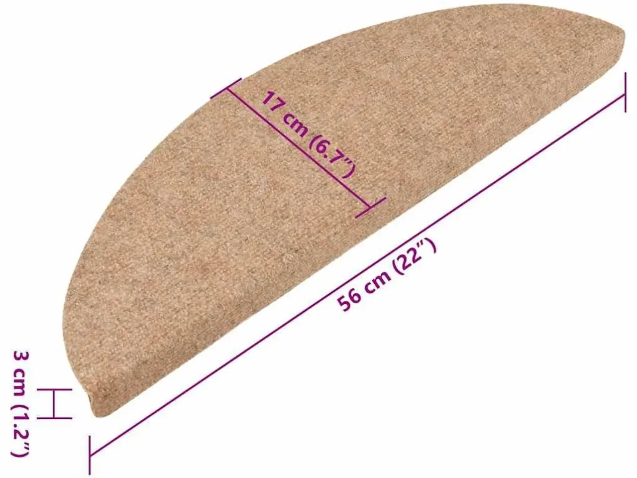Billede 8 - Selvklæbende trappemåtter 15 stk. - 56×17×3 cm, beige