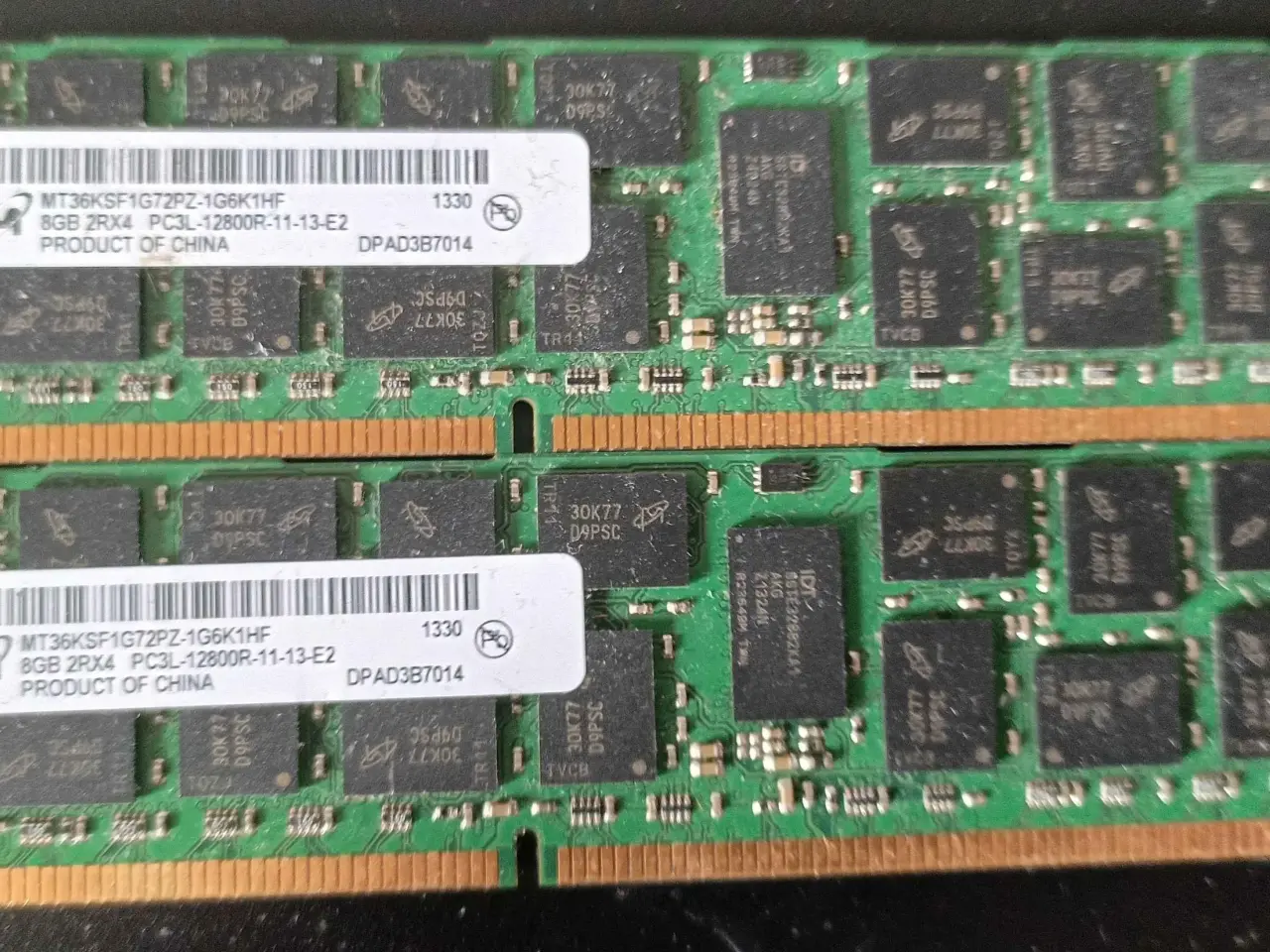 Billede 1 - 2x8GB DDR3 1600MHz Micron MT36KSF1G72PZ-1G6K1HF