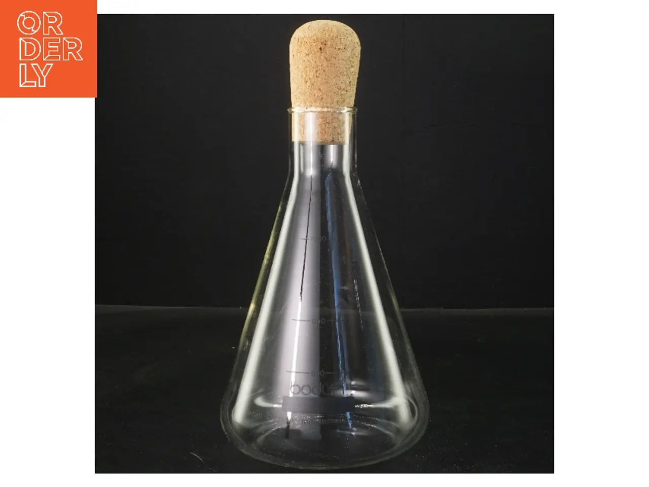 Billede 1 - Glaskaraffel med korkprop 1 liter fra Bodum (str. 27 cm)