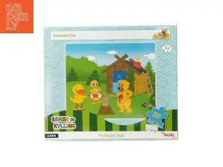 Bamse og Kylling puslespil i træ fra DR (str. 25x21 cm)
